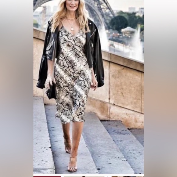 NWT Cami NYC Raven Snake Slip Midi Dress - Picture 2 of 6